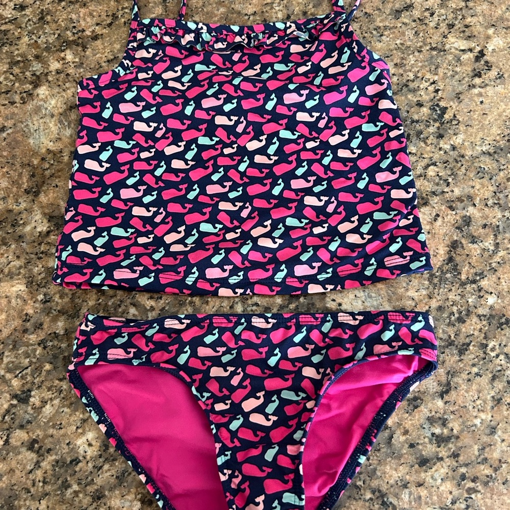 Vineyard Vines Pink and Blue Whale Print  Bikini Swimsuit